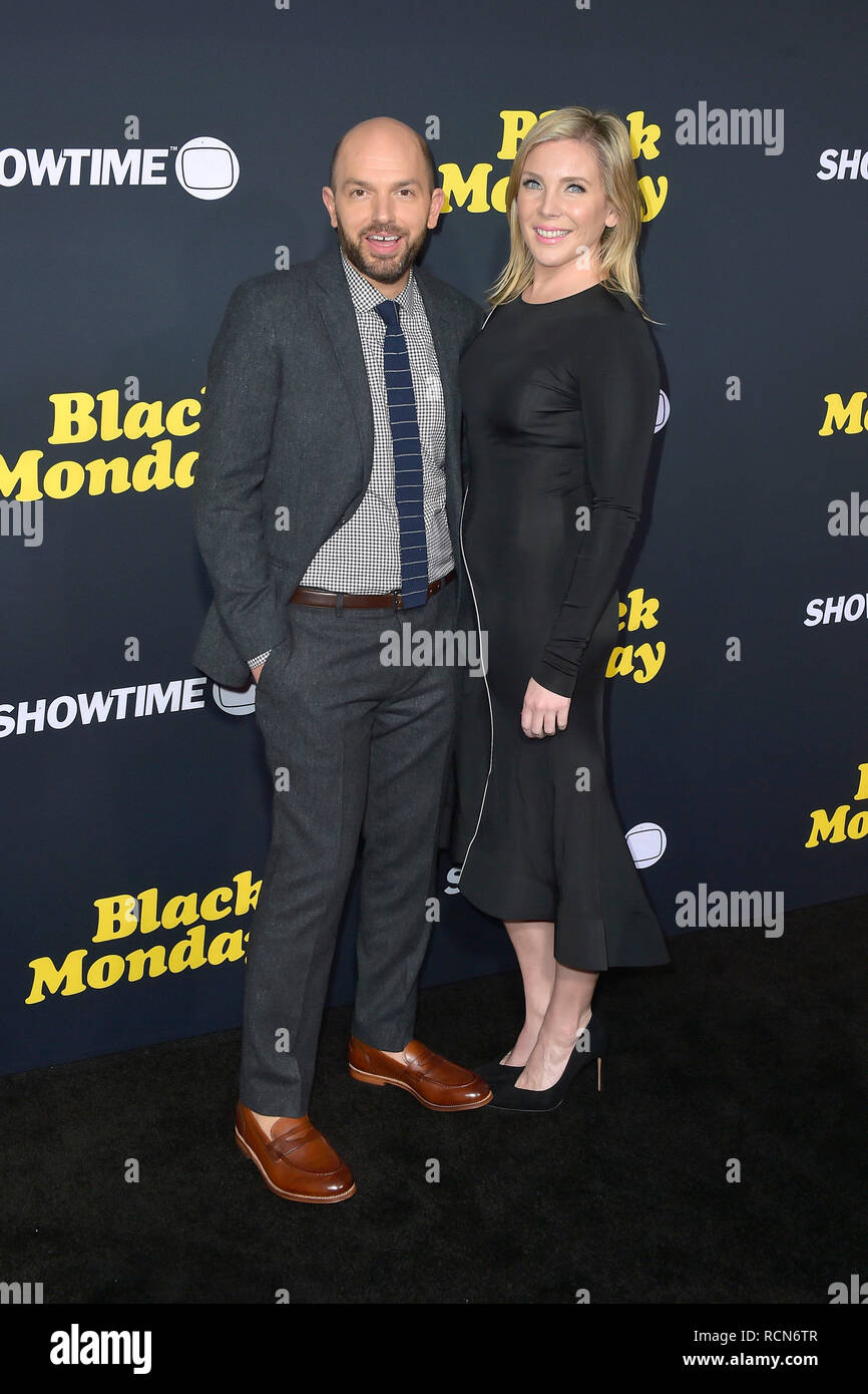 Paul Scheer Mit Frau June Diane Raphael Bei Der Premiere Der Showtime Tv Serie Schwarzen Montag Im Theater Im Ace Hotel Los Angeles 14 01 2019 Verwendung Weltweit Stockfotografie Alamy