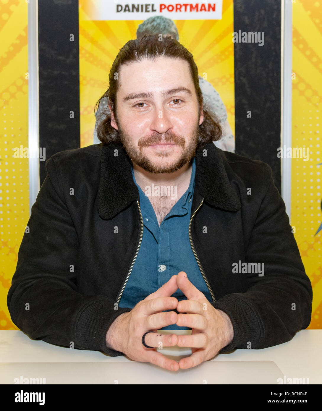 DORTMUND, Deutschland - 01.12.2018: Daniel Portman (* 1992), schottischer Schauspieler an den Deutschen Comic Con Dortmund, einem zweitägigen Fan Convention Stockfoto