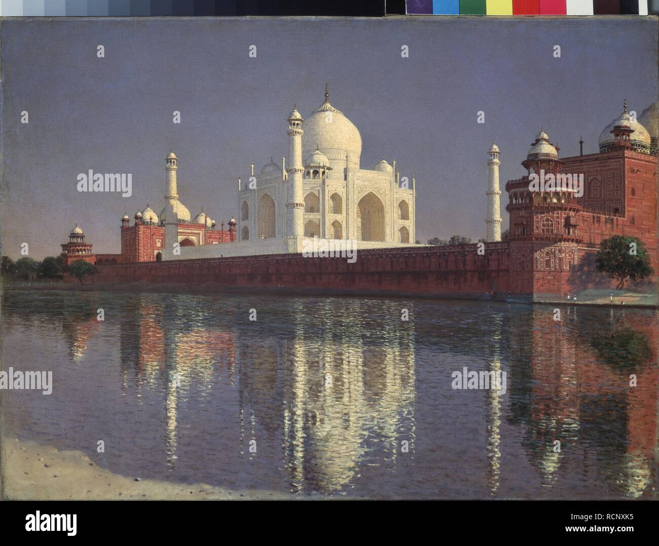 Das Taj Mahal in Agra. Museum: Staatliche Tretjakow-Galerie, Moskau. Autor: Vereshchagin, Wassili Wassiljewitsch. Stockfoto