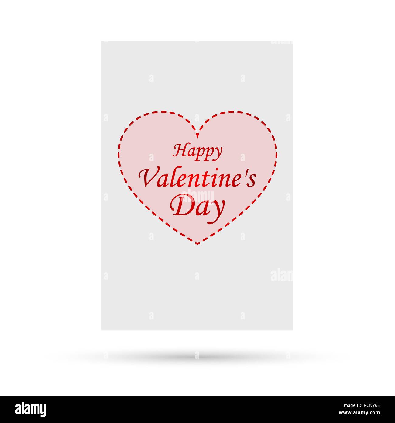 White Banner mit roten Herzen Form. Vector Illustration. Happy Valentines Day, Grußkarte isoliert Stock Vektor