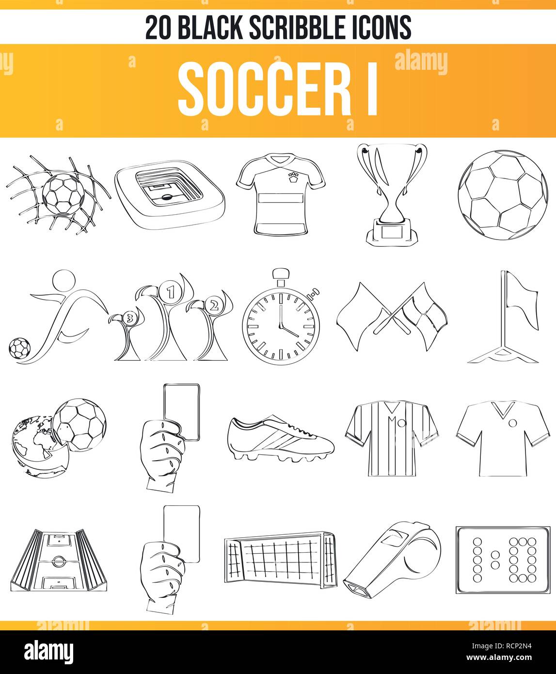 Schwarzen Symbole/Icons über Fußball. Dieses Icon Set ist perfekt für kreative Menschen und Designer, die das Thema Fußball in Ihrer Grafik de benötigen Stock Vektor