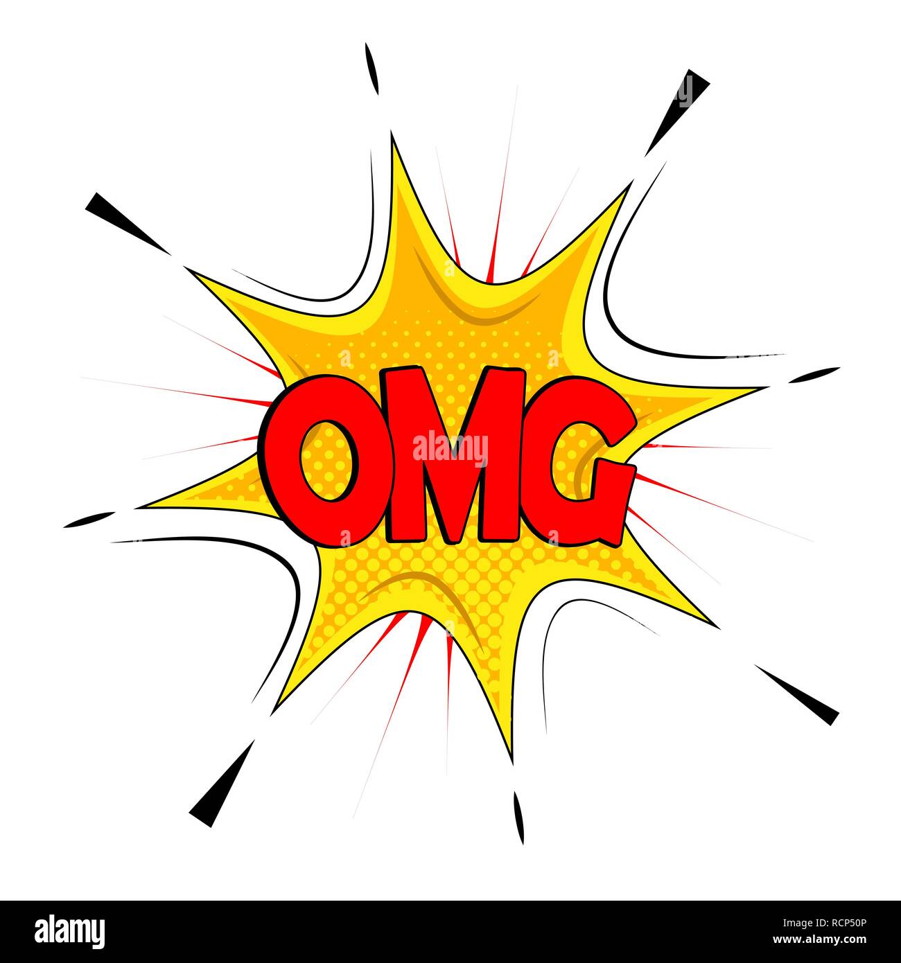 Ein comic Sprechblase mit Ausdruck text OMG. Vector Illustration. Sprechblase in flachen Pop Art Design Stock Vektor