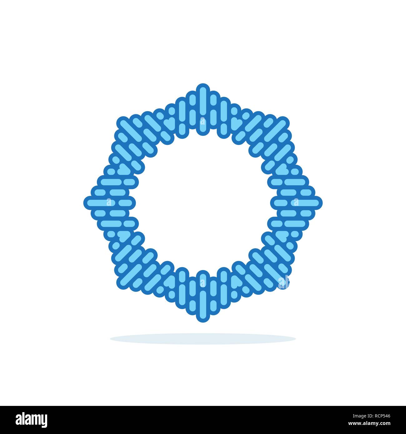 Abstrakte star logo Schablone im flachen Design. Vector Illustration. Blauer Kreis Logo, isoliert Stock Vektor