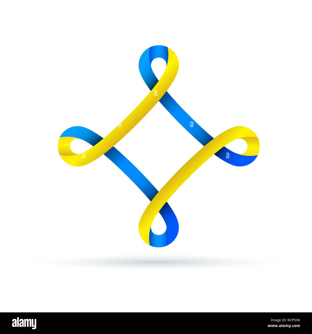 Abstrakte Symbol der Welt Down-syndrom Tag. Vector Illustration. 21. März Logo. Farbige Bänder isoliert. Stock Vektor