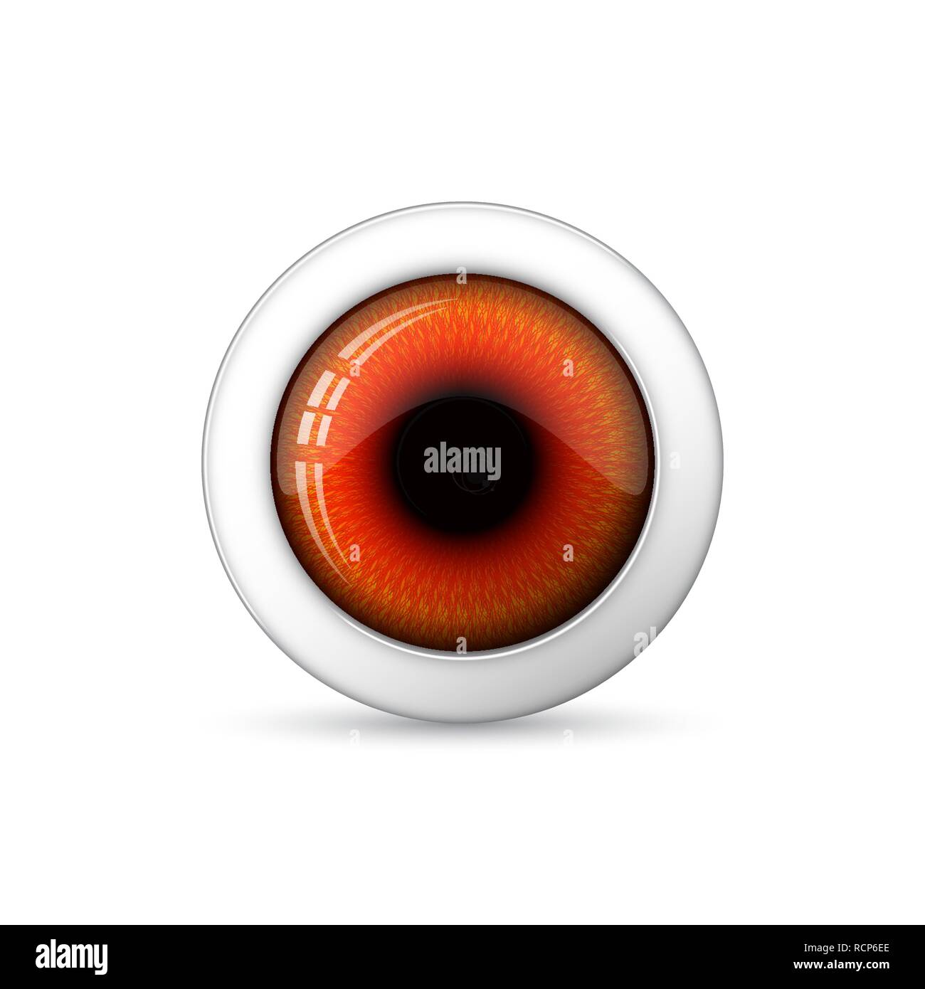 Glänzend 3d runde Auge. Vector Illustration. Glänzendes Auge isoliert Stock Vektor