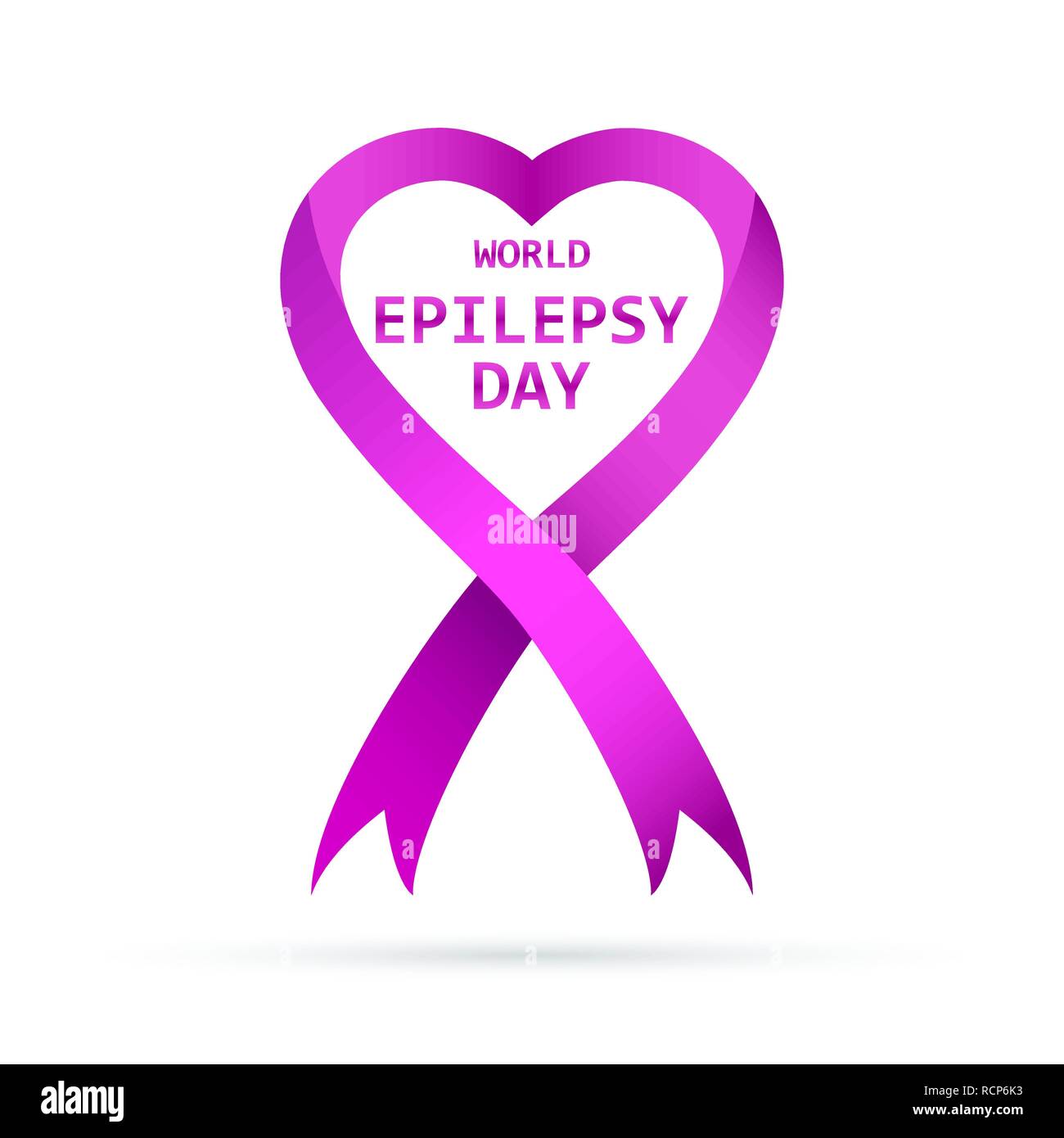 Symbol für die Welt Epilepsie Tag. Vector Illustration. 26. März. Purple Ribbon isoliert. Stock Vektor
