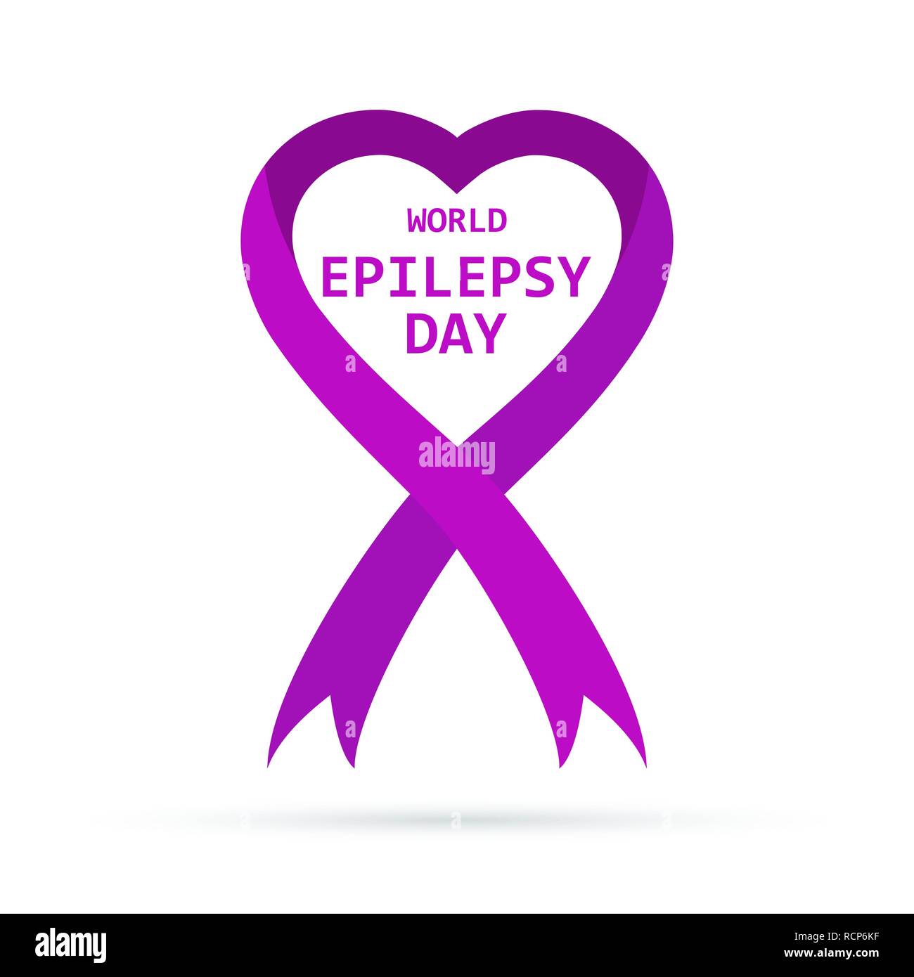 Symbol für die Welt Epilepsie Tag. Vector Illustration. 26. März. Violettes Farbband im flachen Design isoliert. Stock Vektor