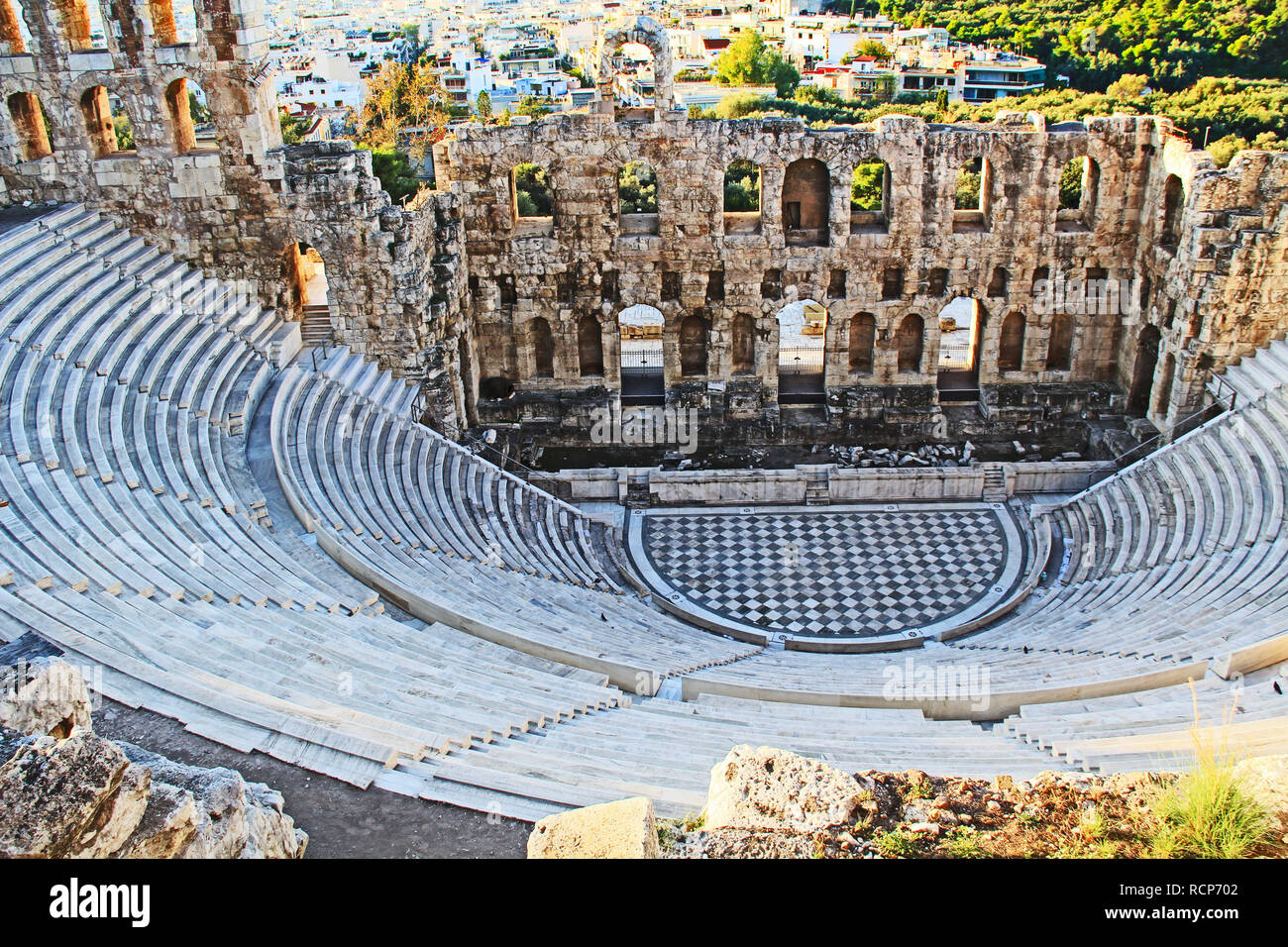 Theater Odeon des Herodes Atticus auf der Akropolis in Athen, Griechenland Stockfoto