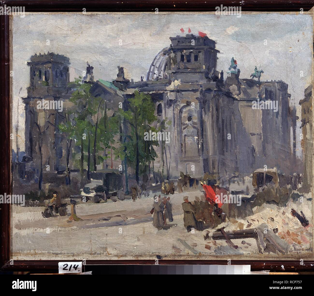 Reichstag. 1945. Museum: State Art Museum, Stawropol. Autor: Kitayka, Konstantin Demyanovich. Stockfoto