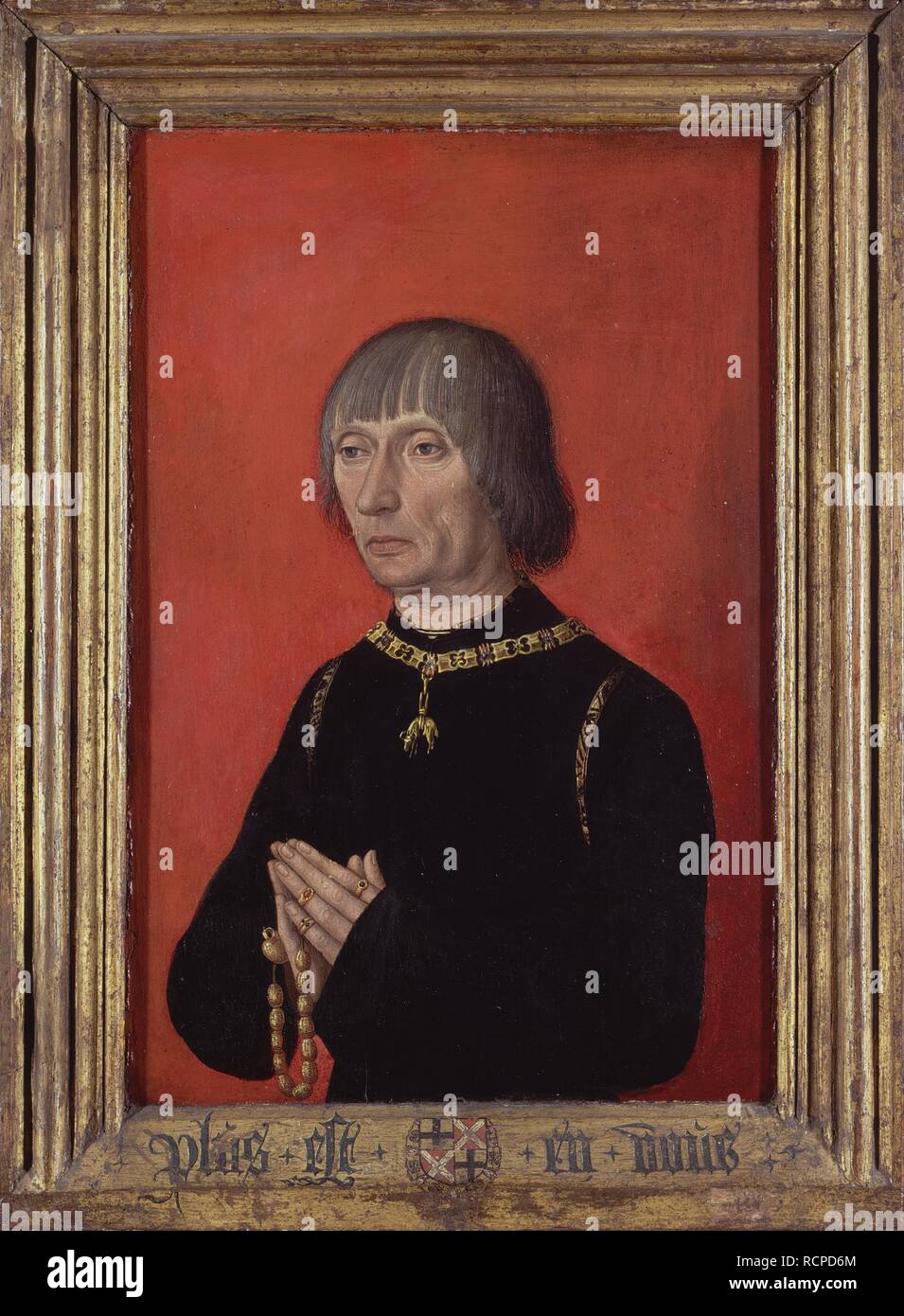 Porträt von Louis de Gruuthuse. Museum: Groeningemuseum Brügge. Autor: Meister des Porträts von Prinzen. Stockfoto