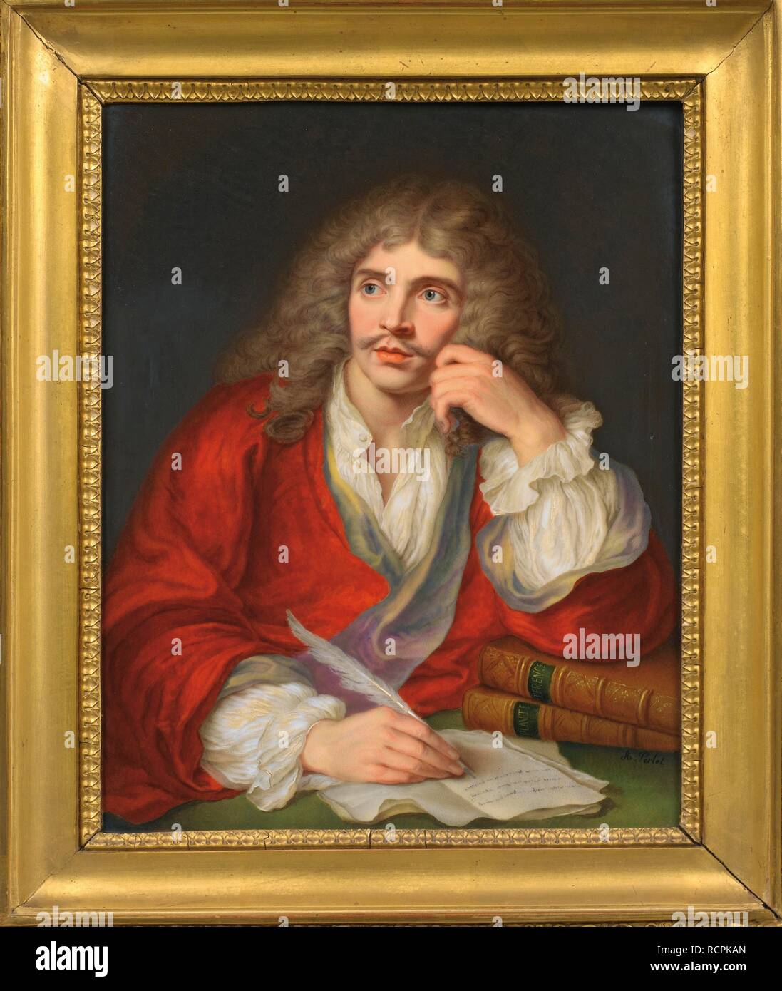 Porträt des Autors Moliére (1622-1673). Museum: private Sammlung. Autor: Perlet, Aimée. Stockfoto