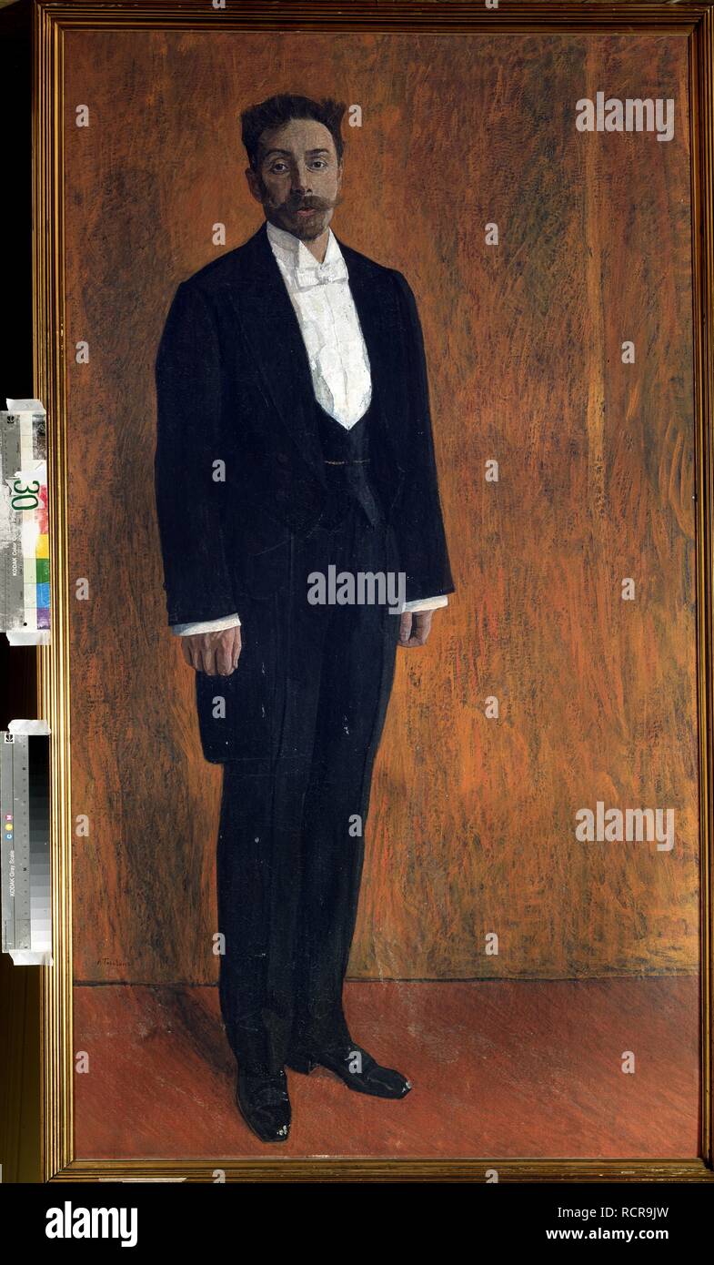 Portrait des Komponisten Alexander Skrjabin (1872-1915). Museum: Staatliche zentrale m.Glinka Museum der Musik, Moskau. Autor: Golovin, Alexander Jakowlewitsch. Stockfoto