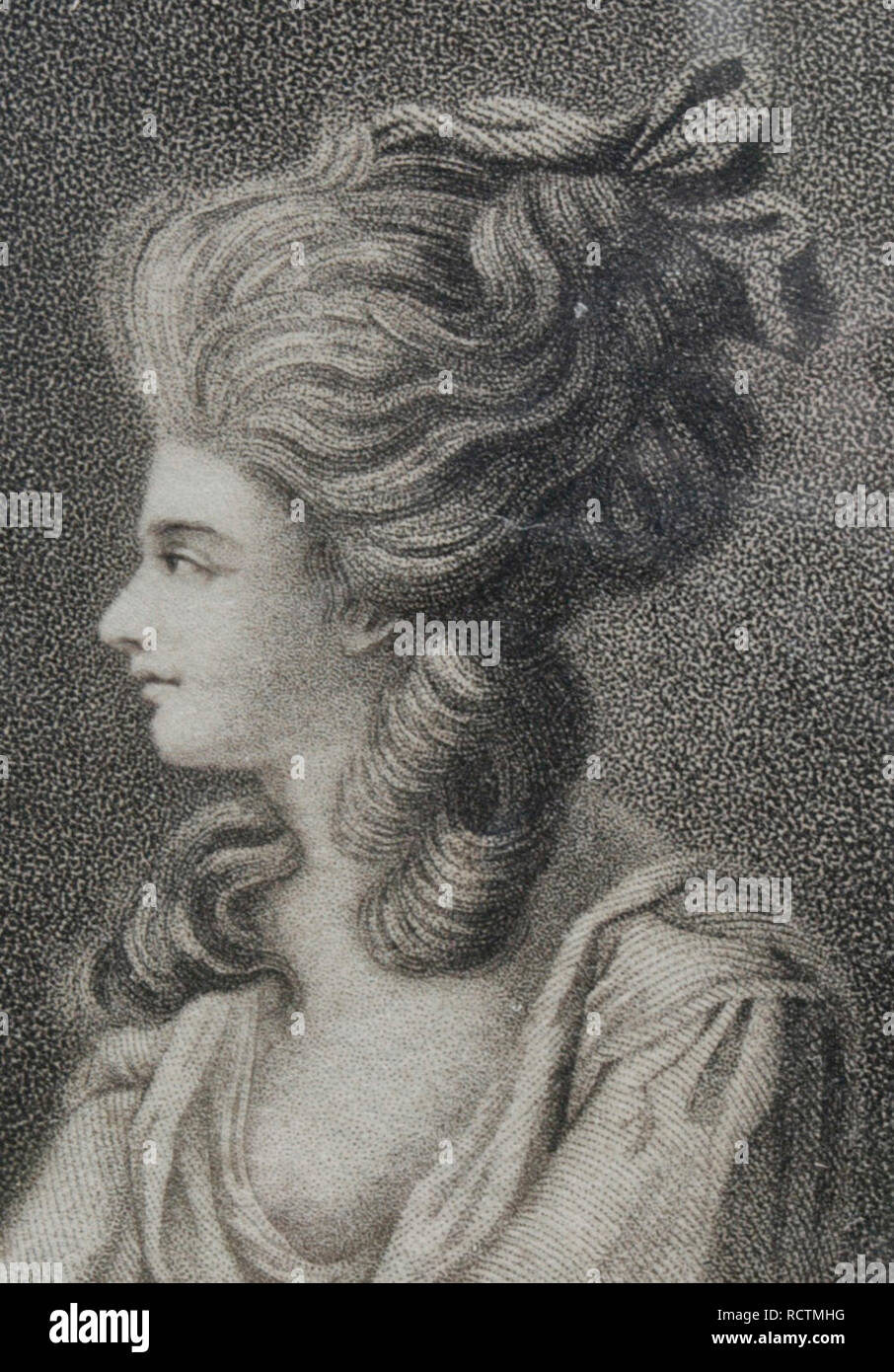 Ihr Gnade die Dutchess von Devonshire (Georgiana), 1782 Walze Gravur Stockfoto