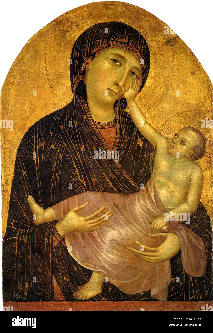 Madonna und Kind. Museum: Museo di Santa Verdiana, Castelfiorentino. Autor: Giotto di Bondone. Stockfoto