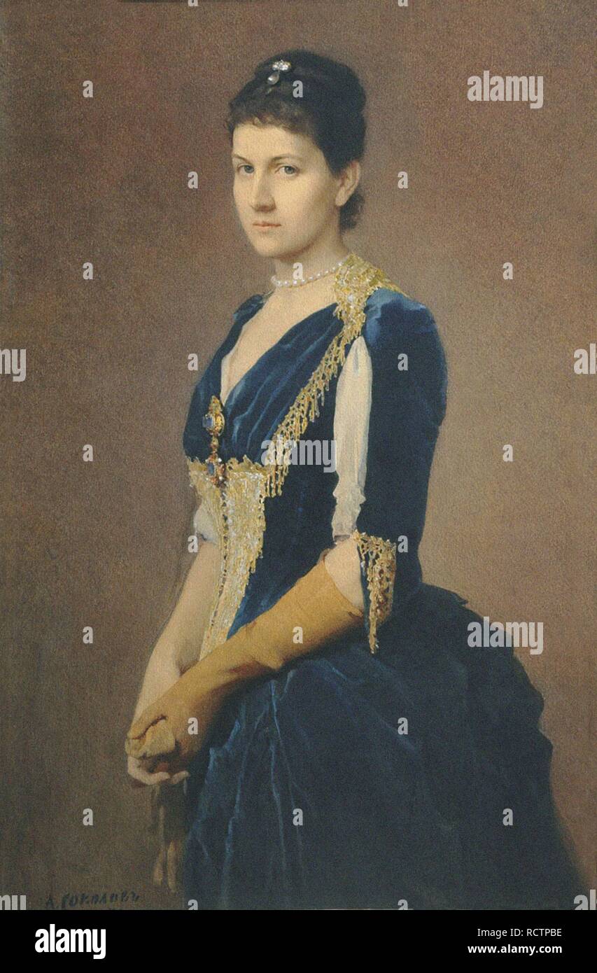 Portrait von Maria Grigoryevna Shcherbatova, geb. Stroganova (1857-1920). Museum: regionale Kunst Museum, Winnyzja. Autor: Sokolov, Alexander Petrowitsch. Stockfoto