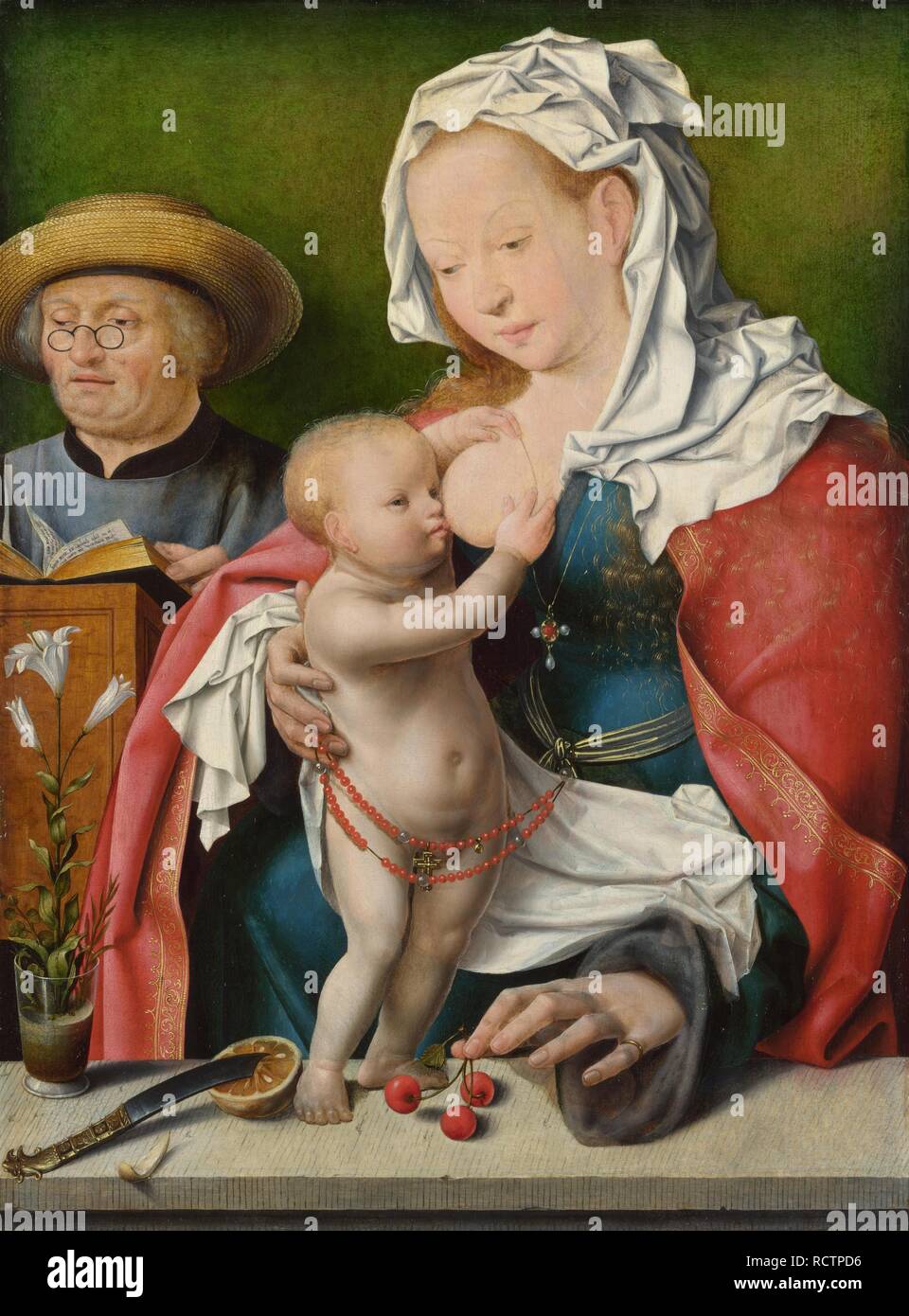 Die heilige Familie. Museum: National Gallery, London. Autor: CLEVE, Joos van. Stockfoto