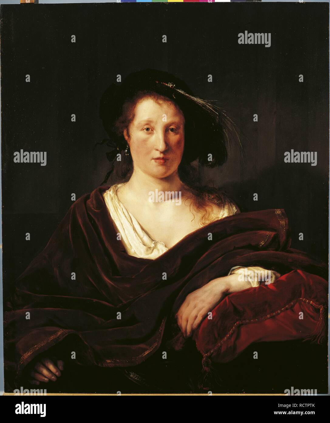 Junge Frau als Semiramis. Museum: Rijksmuseum, Amsterdam. Autor: BRAY, SALOMON DE. Stockfoto