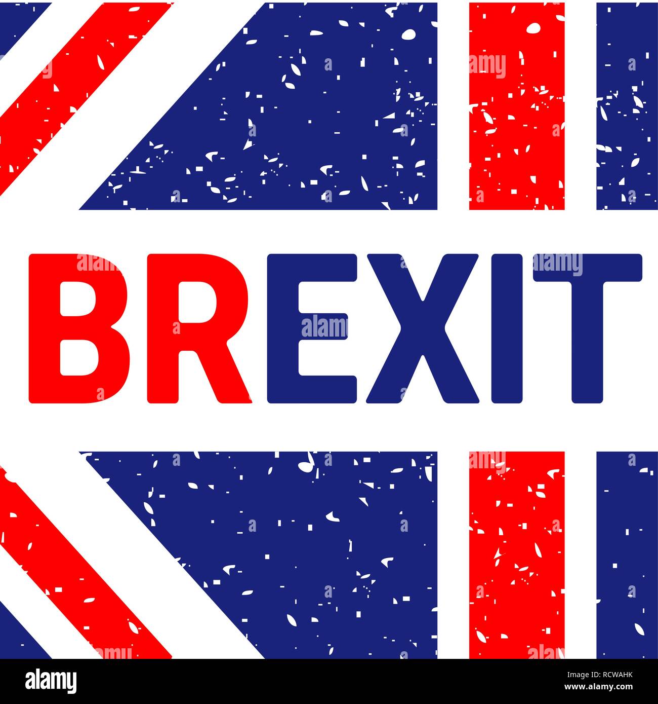 Brexit Text isoliert. Vereinigtes Königreich verlassen Europa relative Bild. Politischen Prozess namens austritt. Referendum Thema Kunst Stock Vektor