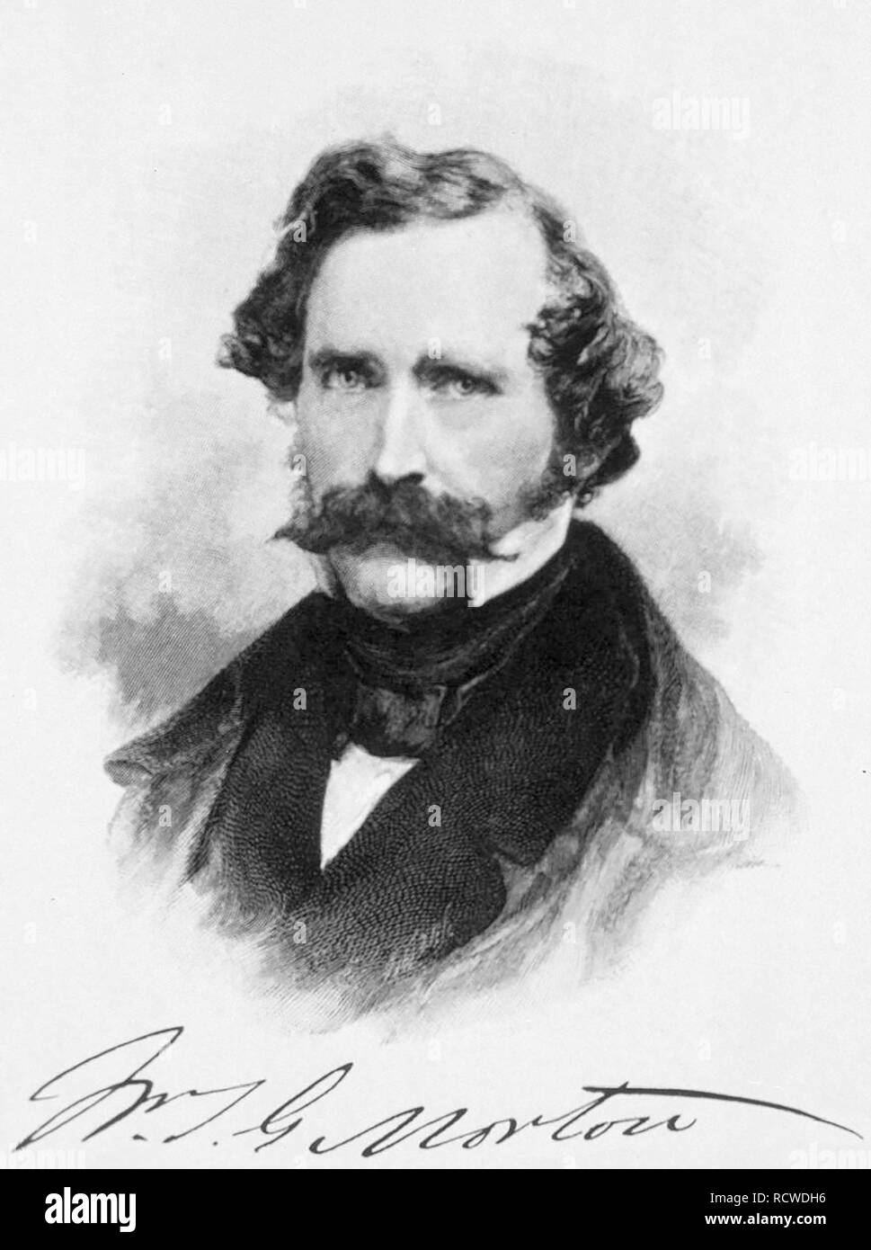 WILLIAM MORTON (1819-1868), US-amerikanische Zahnarzt, der erste öffentlich Äther als op Anästhesie 1846 gezeigt Stockfoto