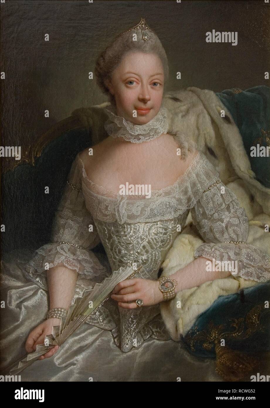Portrait der Prinzessin Charlotte von Mecklenburg-Strelitz (1744-1818), Königin von Großbritannien. Museum: Nationalmuseum Stockholm. Thema: MATTHIEU, GEORG DAVID. Stockfoto