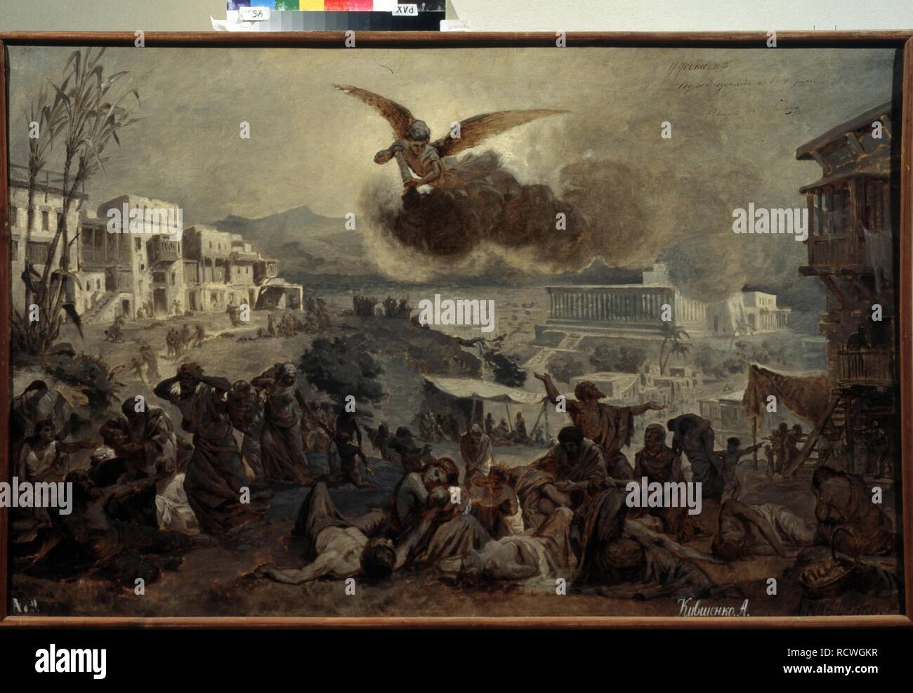 Eine Seuche, die in der Zeit von König David. Museum: Museum der Bildenden Künste Akademie St. Petersburg. Autor: Kivshenko, Alexei Danilovich. Stockfoto