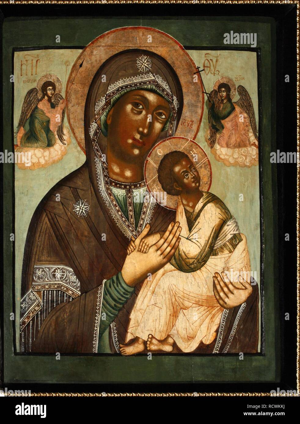 Die Mutter Gottes der Passion (Strastnaya). Museum: private Sammlung. Thema: russische Ikone. Stockfoto