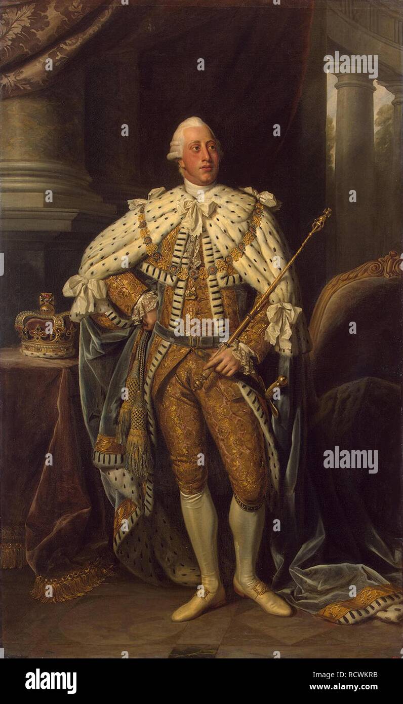 Portrait von König Georg III. von Großbritannien (1738-1820) in seiner Krönung Roben. Museum: Staatliche Eremitage, St. Petersburg. Thema: Tanz, Sir Nathaniel. Stockfoto