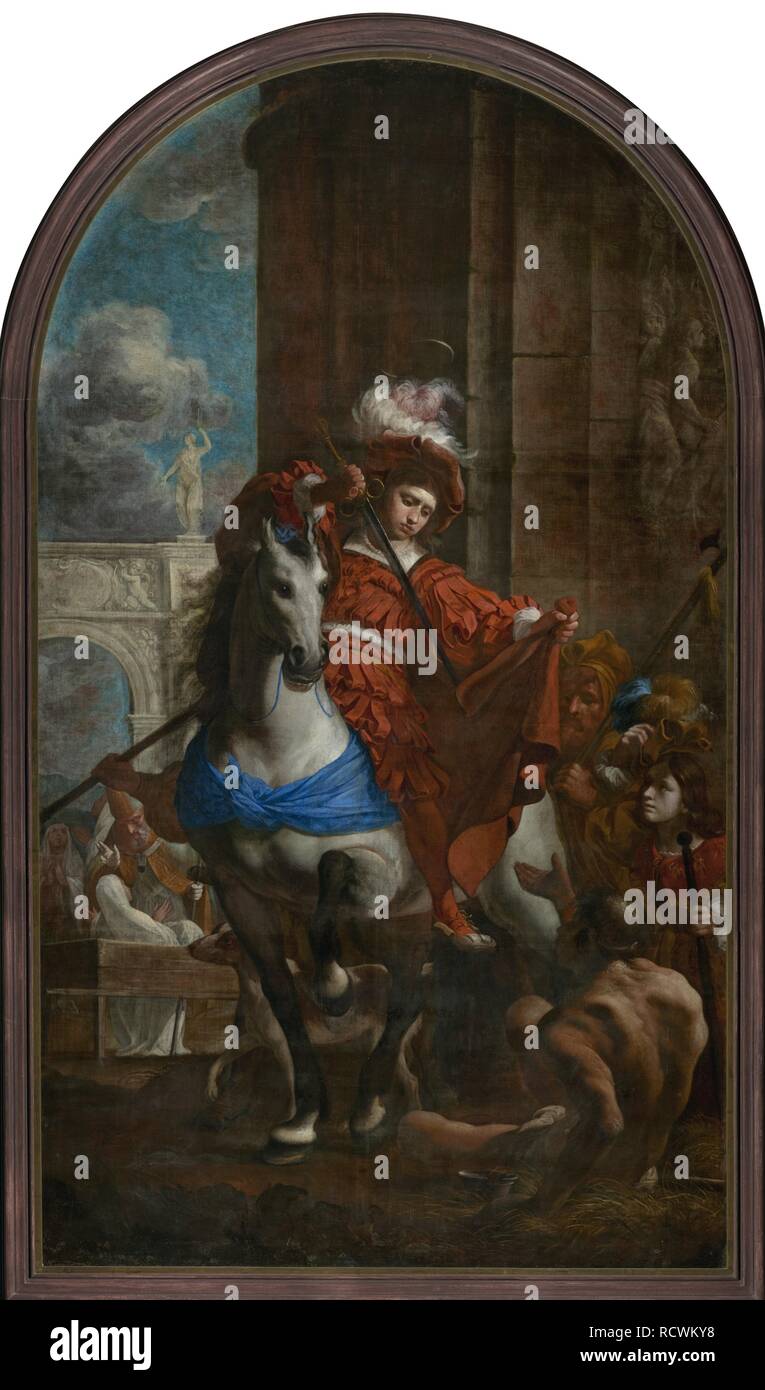 Saint Martin und der Bettler. Museum: National Gallery, Prag. Autor: Skreta Karel. Stockfoto