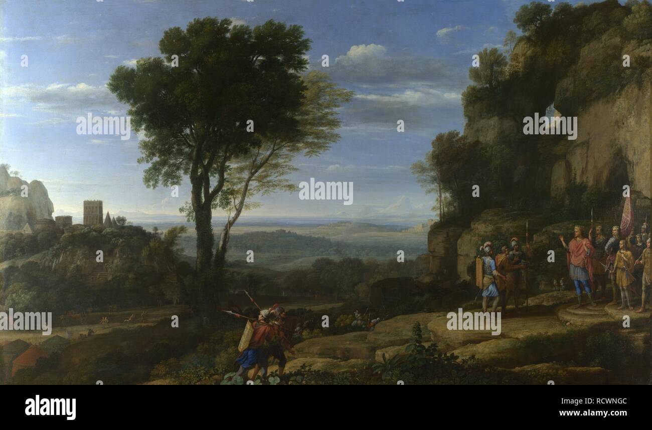 Landschaft mit David in die Höhle Adullam. Museum: National Gallery, London. Autor: LORRAIN, Claude. Stockfoto