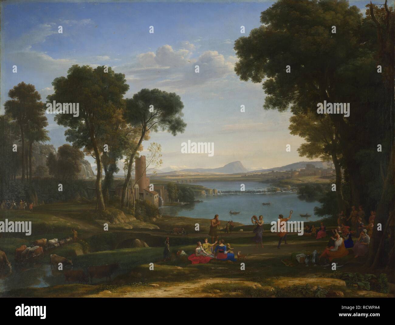 Landschaft mit der Heirat von Isaak und Rebecca. Museum: National Gallery, London. Autor: LORRAIN, Claude. Stockfoto