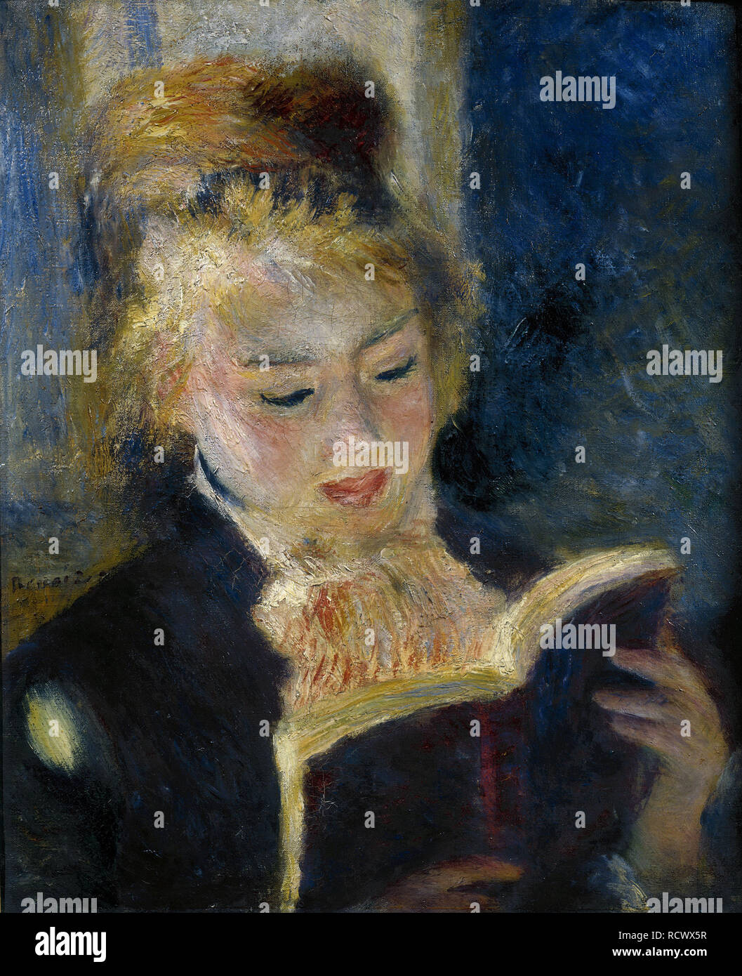 Ein Mädchen lesen (la Liseuse). Museum: Musée d'Orsay, Paris. Autor: Renoir, Pierre-Auguste. Stockfoto