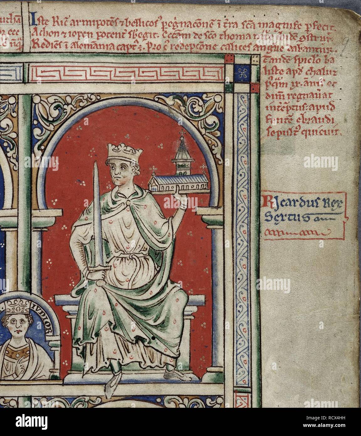 Ich Richard Löwenherz (aus der Historia Anglorum, Chronica majora). Museum: British Library. Thema: Paris, Matthew. Stockfoto