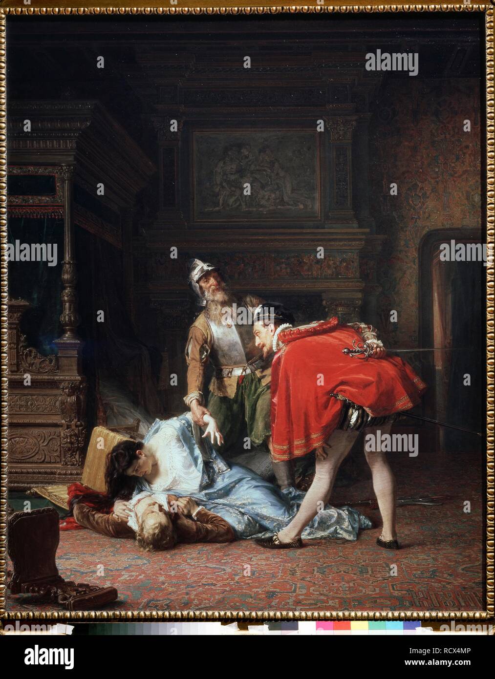 Szene während Tag Massaker des St. Bartholomäus. Museum: Staatliche Tretjakow-Galerie, Moskau. Thema: Gun (HUN), Karl Fyodorovich. Stockfoto