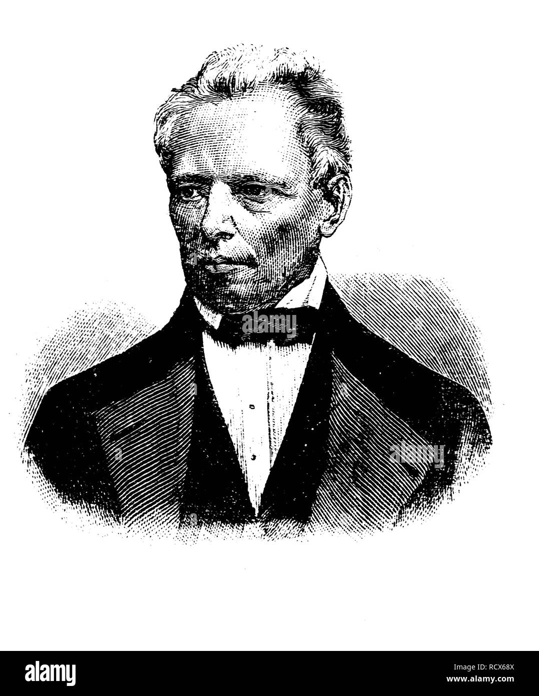 Karl Theodor Georg Philipp Welcker, 1790-1869, Jurist, Universitätsprofessor und liberaler Politiker, Holzstich um 1880 Stockfoto