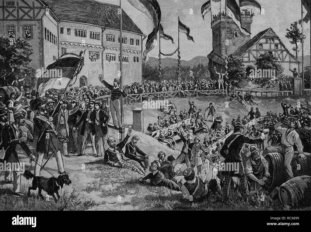 Wartburg Festival 1848, Holzstich, um 1880 Stockfoto