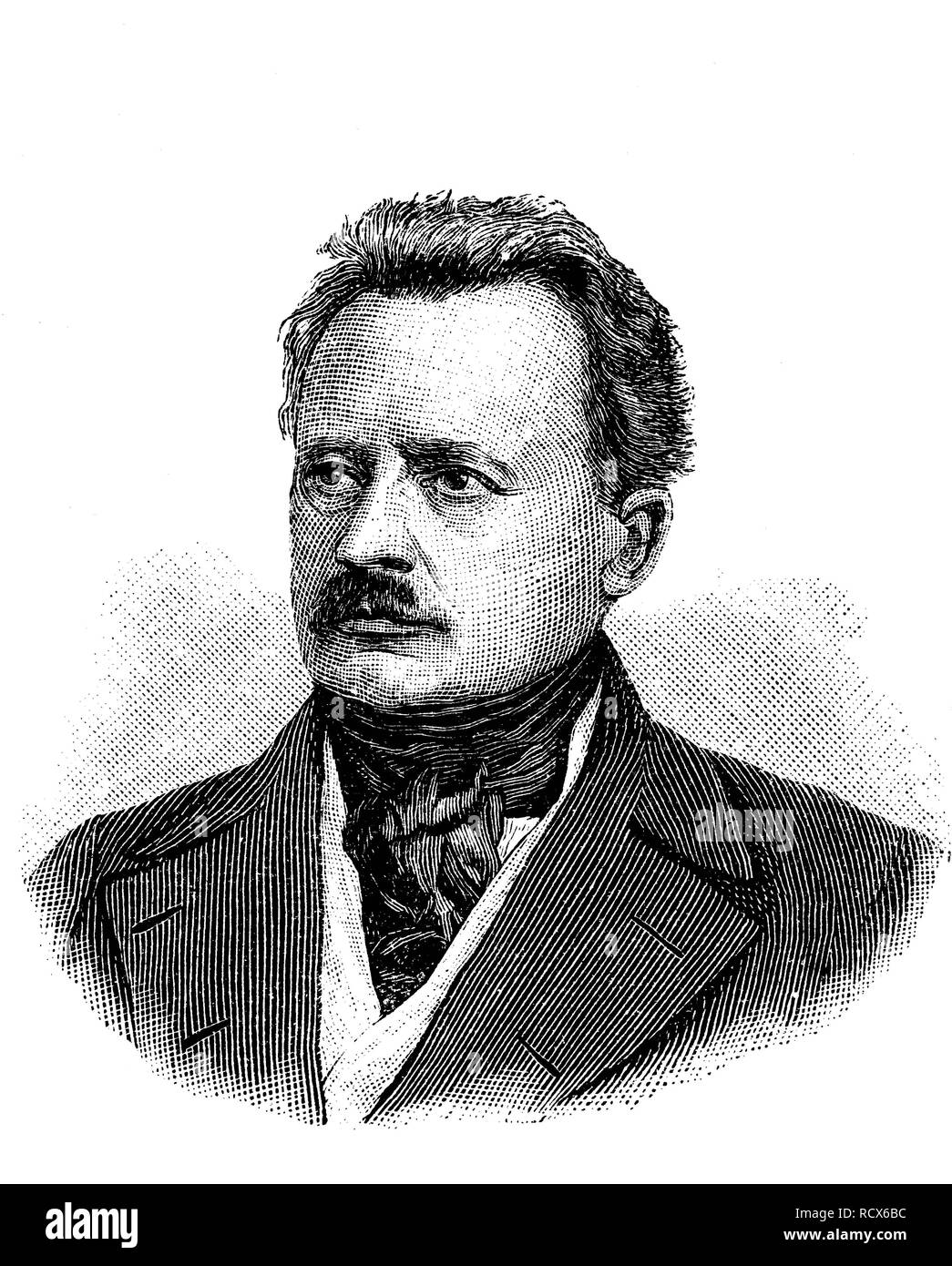 Joseph Maria Ernst Christian Wilhelm von Radowitz, 1797 - 1853, preußischer General, Diplomat und Politiker, Gravur Holz Stockfoto Joseph Maria Ernst Christian Wilhelm von Radowitz, 1797 - 1853, preußischer General, Diplomat und Politiker, Gravur Holz Stockfoto