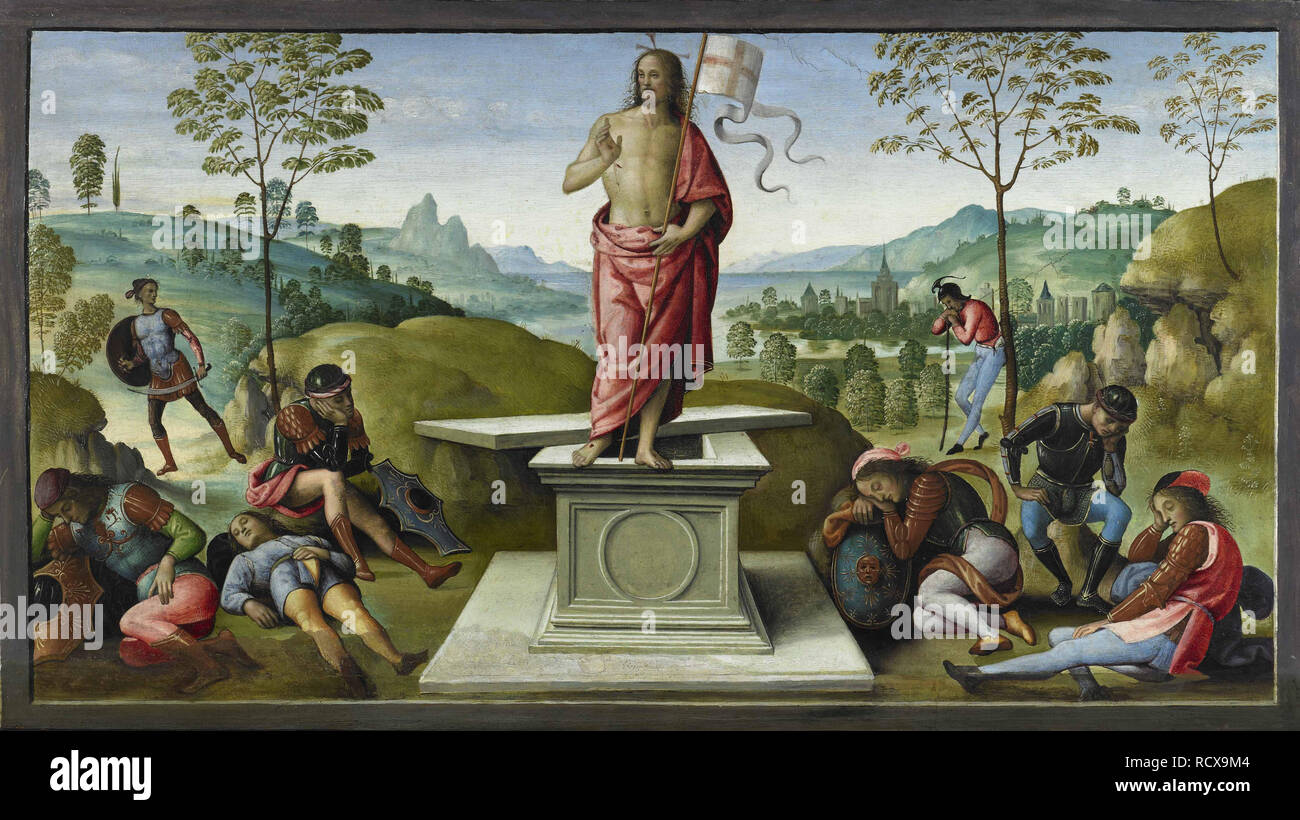 Die Auferstehung. Museum: Musée des Beaux-Arts, Rouen. Autor: PERUGINO. Stockfoto