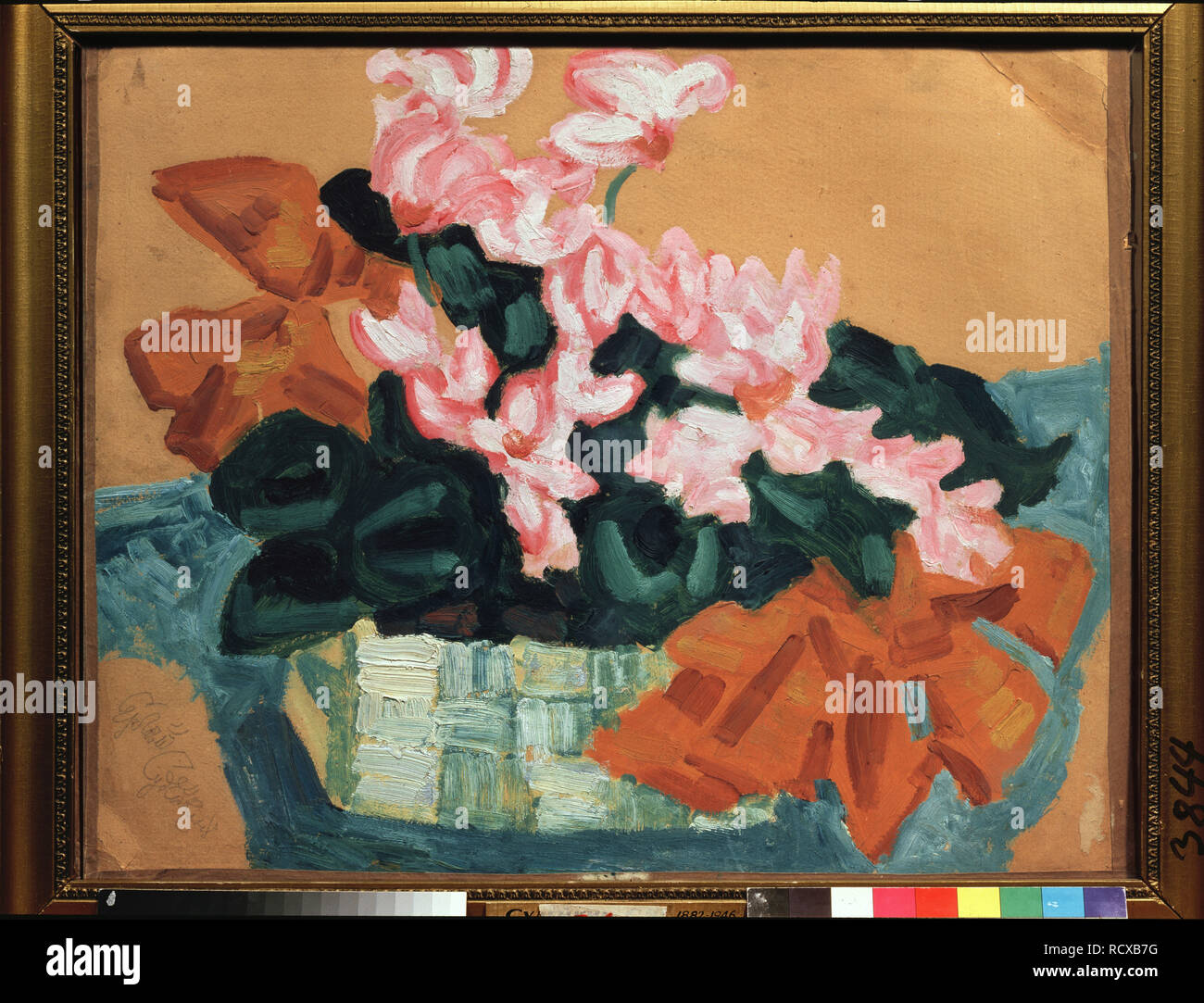 Blumen. Stillleben. Museum: State United Art Museum, Kostroma. Autor: Sudeykin, Sergej Juriewitsch. Stockfoto