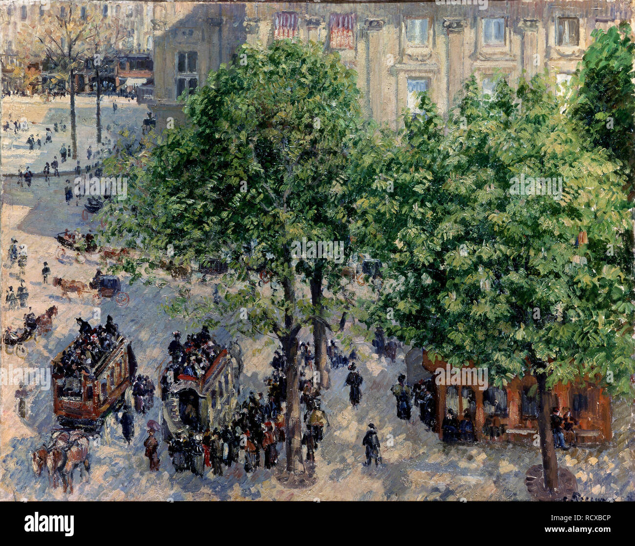 Hotel du Théâtre Français in Paris. Feder. Museum: Staatliche Eremitage, St. Petersburg. Autor: PISSARRO, Camille. Stockfoto