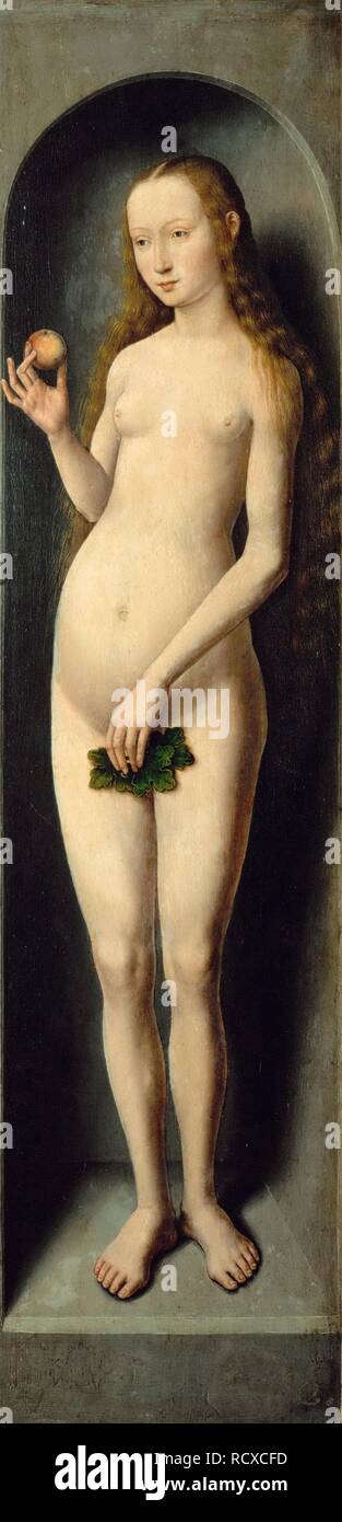 Eva. Seitenflügel des Kleinen Triptychon von St. Johannes der Täufer. Museum: Kunst Museum, Vienne. Autor: MEMLING, Hans. Stockfoto