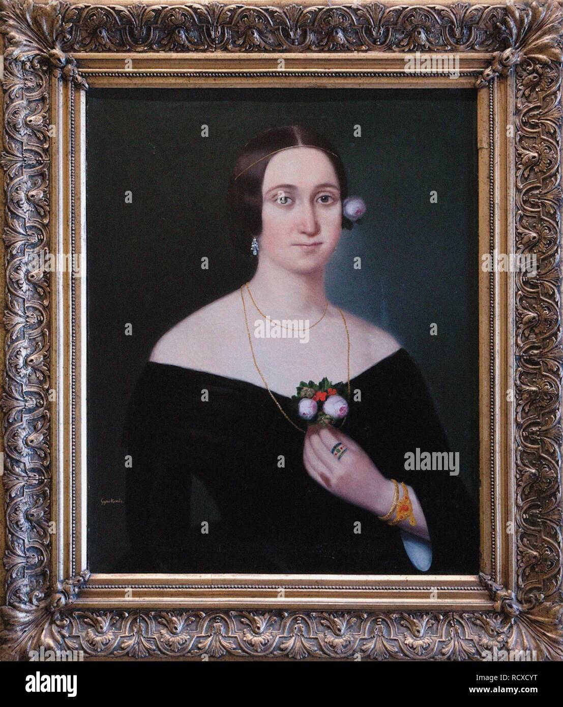 Portrait von Giuseppina Strepponi (1815-1897). Museum: Museo di Casa Barezzi. Autor: Karoly Gyurkovich. Stockfoto