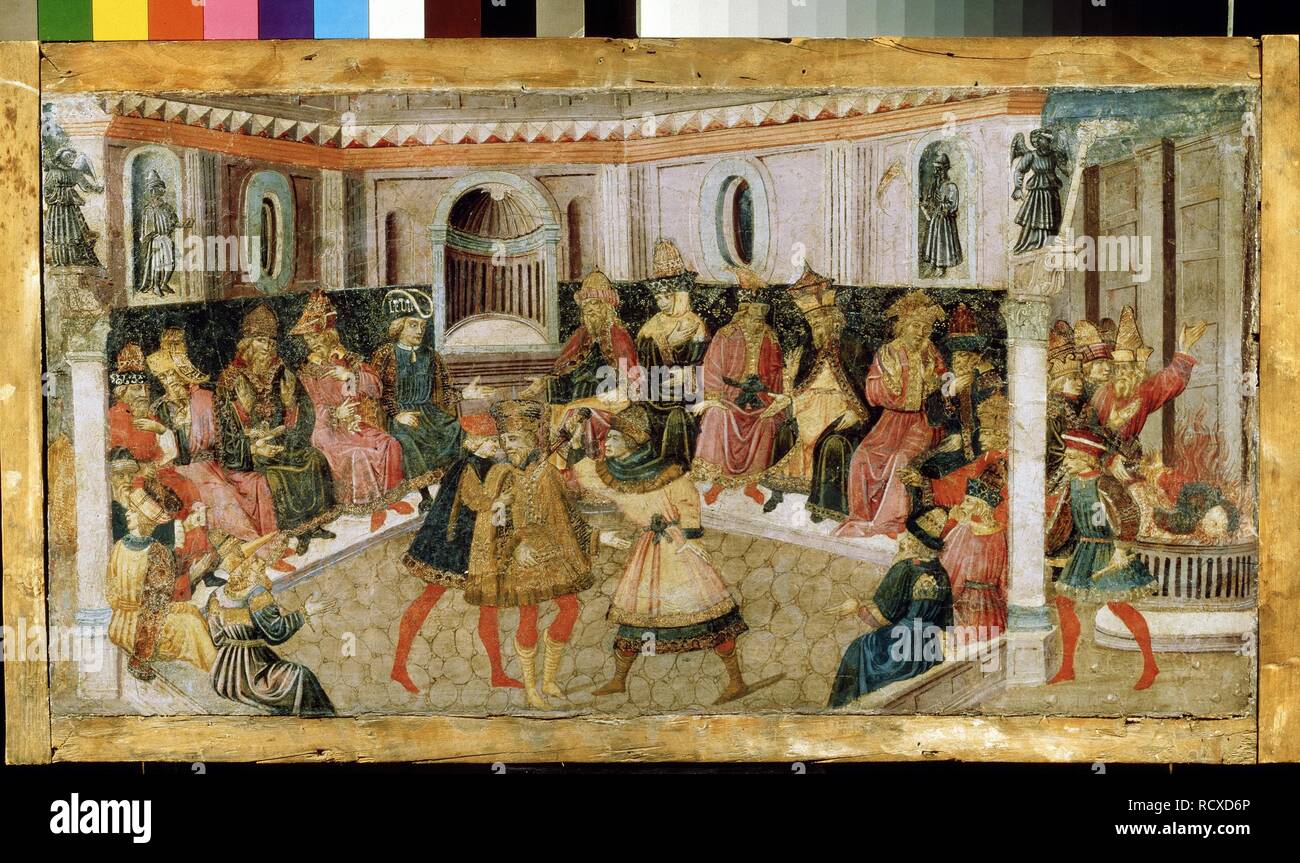 Die Ermordung von Julius Caesar. Museum: Staat A Puschkin-Museum für bildende Künste, Moskau. Autor: Apollonio di Giovanni Di Tommaso. Stockfoto