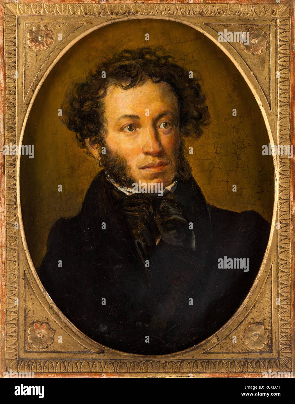 Porträt des Dichters Alexander Sergejewitsch Puschkin (1799-1837). Museum: private Sammlung. Autor: anonym. Stockfoto
