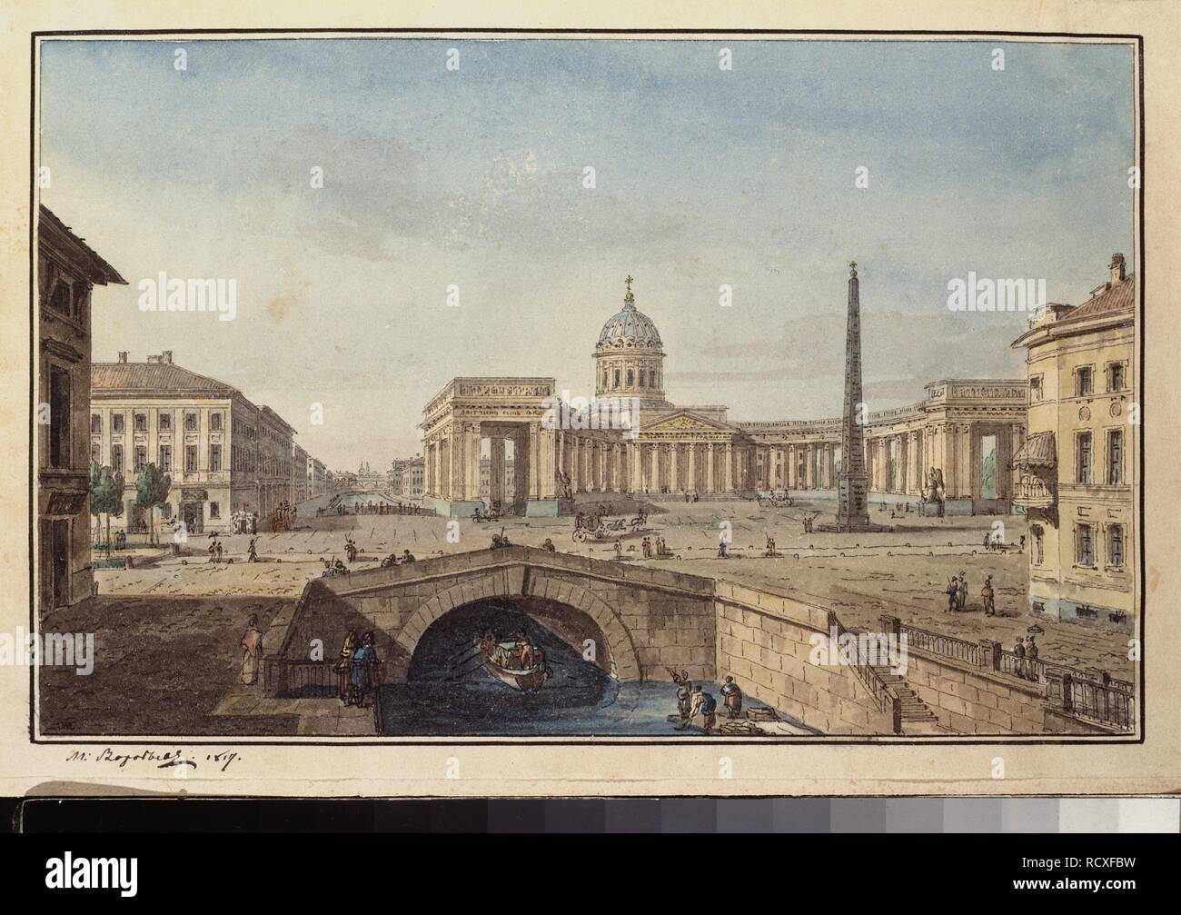 Die Kasaner Kathedrale in St. Petersburg. Museum: Museum von Privaten Sammlungen in A. Puschkin-Museum für bildende Künste, Moskau. Autor: Vorobyev, Maxim Nikiphorovich. Stockfoto