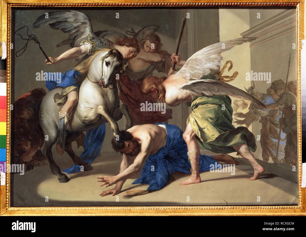 Die Vertreibung des Heliodor aus dem Tempel. Museum: Staat A Puschkin-Museum für bildende Künste, Moskau. Autor: CAVALLINO, Bernardo. Stockfoto