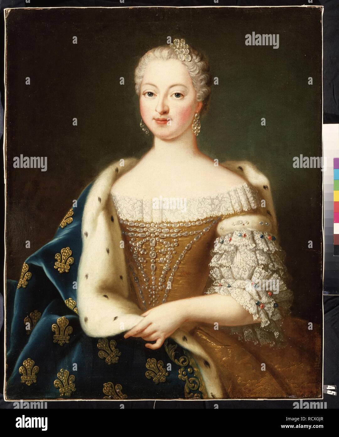 Portrait von Marie Antoinette (1755-1793), Erzherzogin von Österreich und Königin von Frankreich und Navarra. Museum: M. Kroshitsky Art Museum, Sewastopol. Thema: Französischer Meister. Stockfoto
