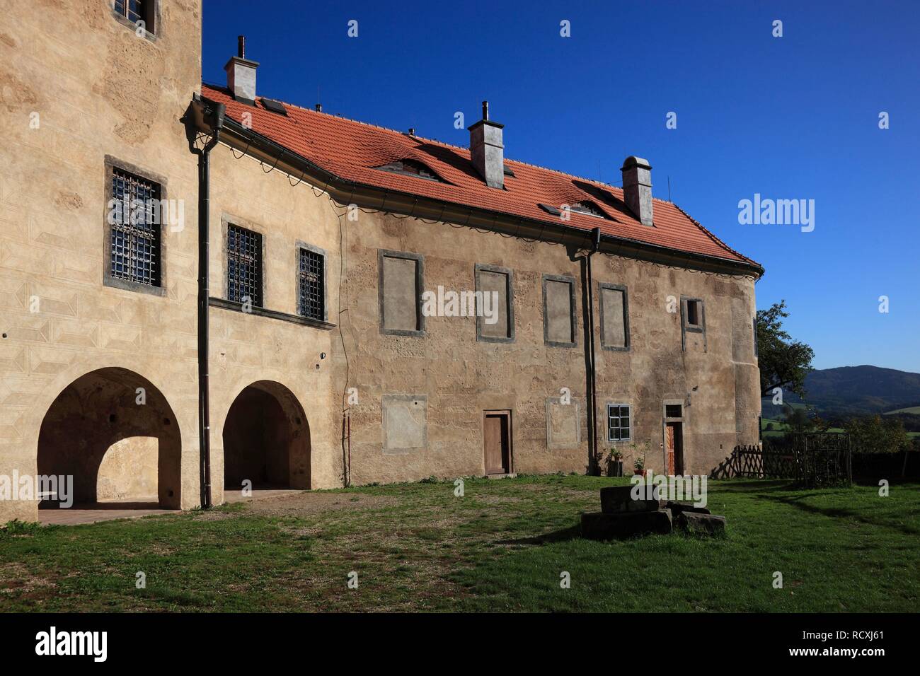 Grabstejn Castle in der Nähe von Hrádek nad Nisou, Liberec, Nordböhmen, Böhmen, Tschechische Republik, Europa Stockfoto