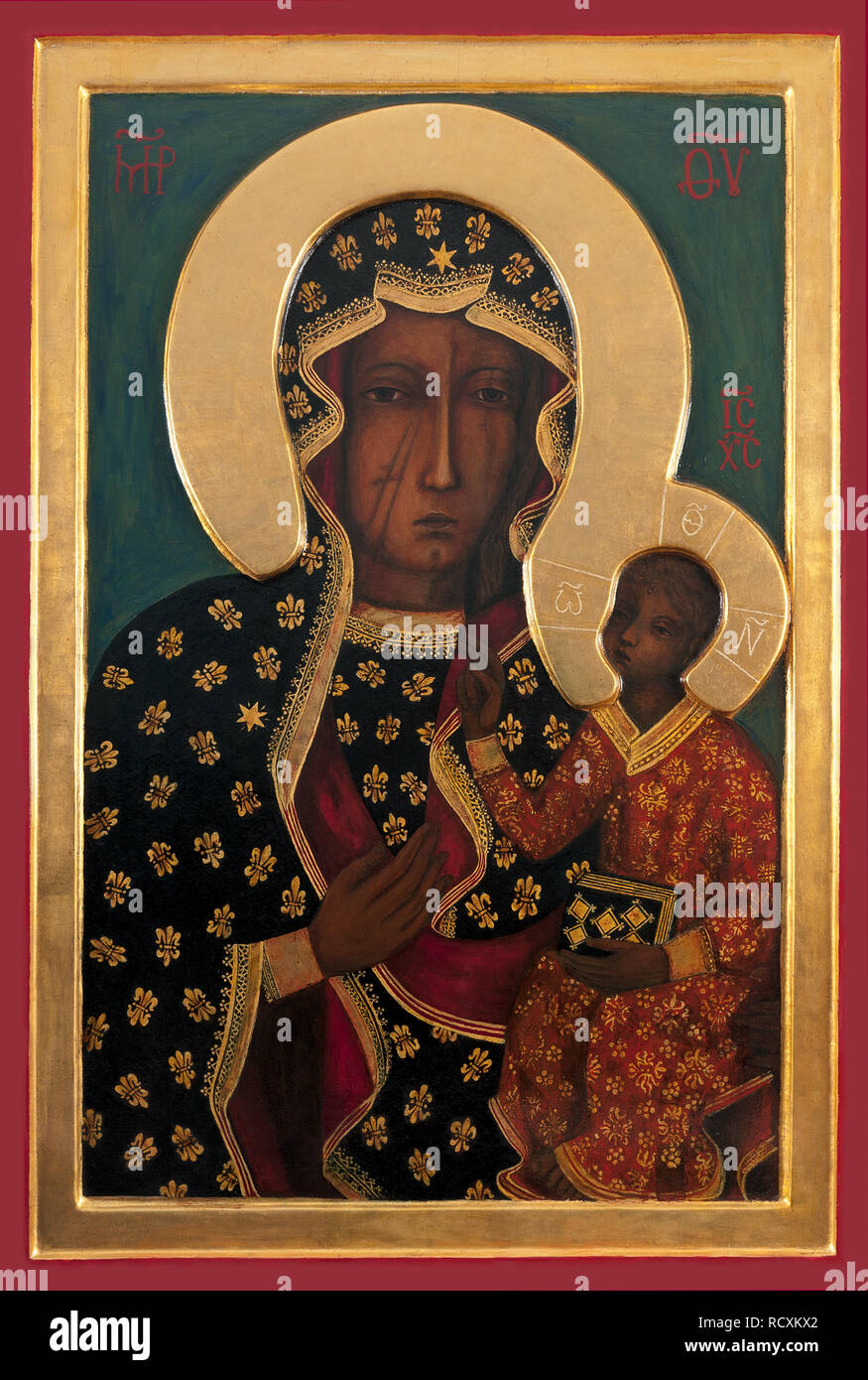 Die schwarze Madonna von Tschenstochau (Kopie). Museum: Jasna Gora, Tschenstochau. Autor: anonym. Stockfoto