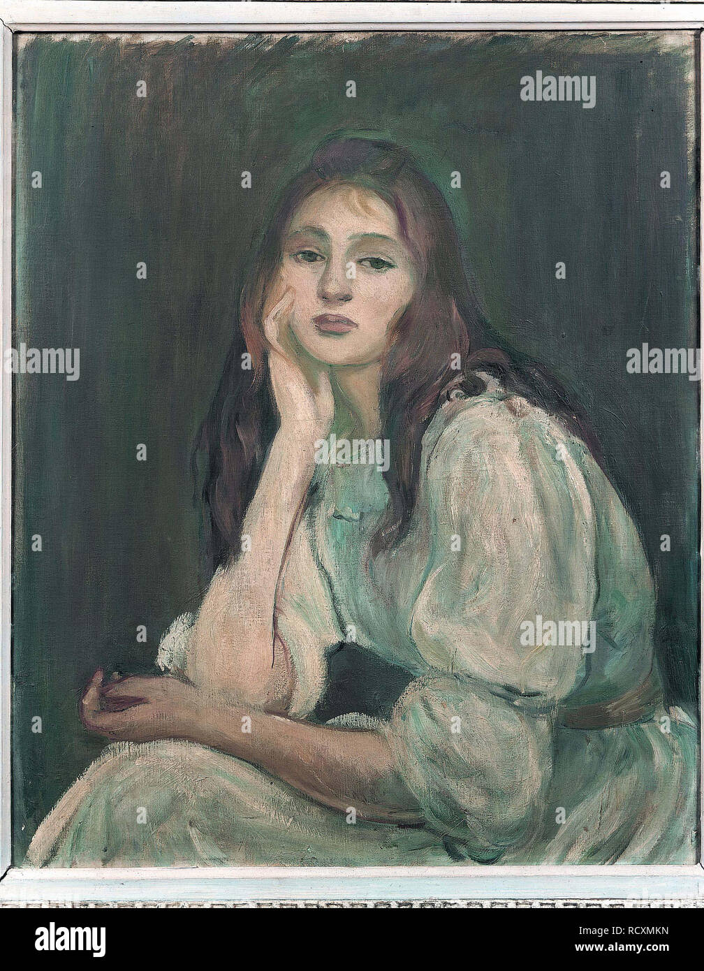 Julie (Julie rêveuse Tagträumen). Museum: private Sammlung. Autor: Morisot, Berthe. Stockfoto