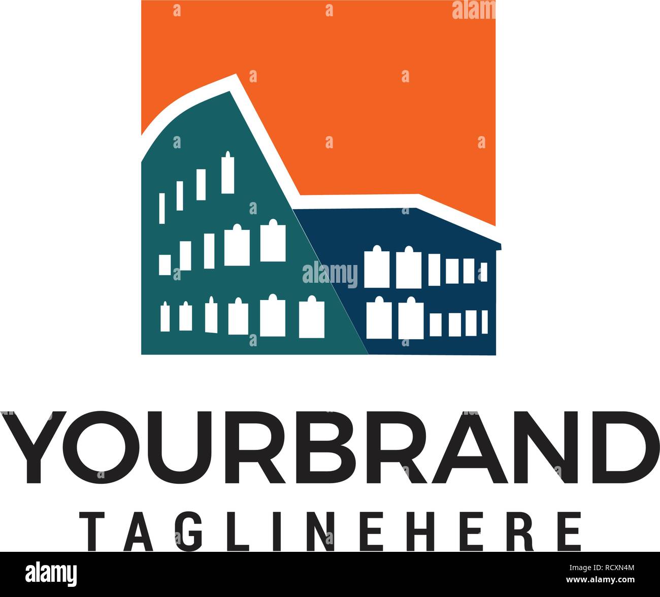 Rom logo bauen. das Logo von Rom Kolosseum Vorlage Vektor Stock Vektor